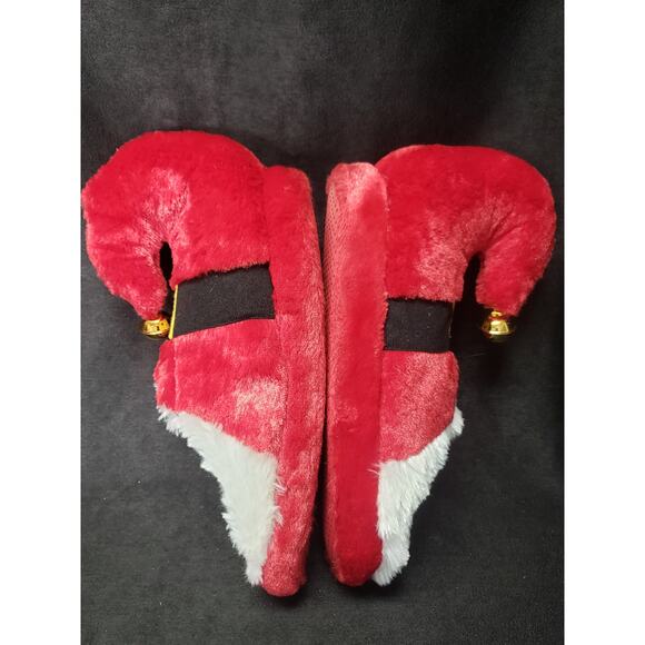 DanDee Collector's Choice Red Santa Belt Christmas Elf Jingle Bell Slippers - Picture 2 of 9